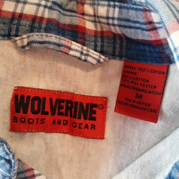 Wolverine mens thick button down medium flannel - Picture 3 of 3